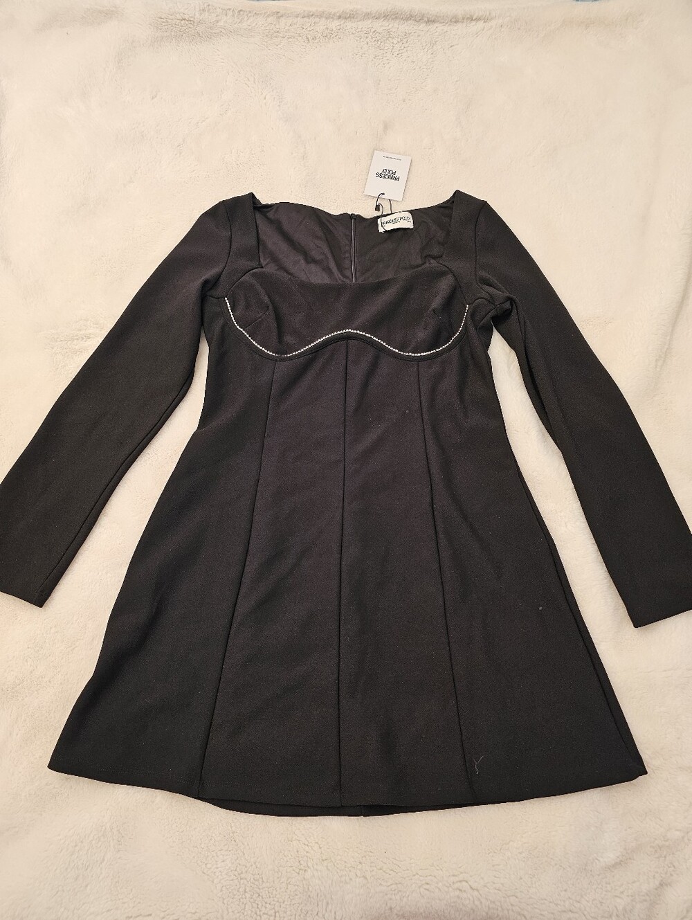 New Princess Polly Lunara Long Sleeve Mini Dress Size 12 - Picture 4 of 13